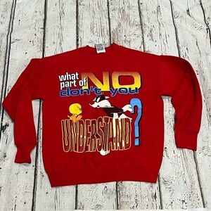 Vintage 1990s Looney Tunes Sylvester the Cat Cartoon 90s Graphic Sweatshirt